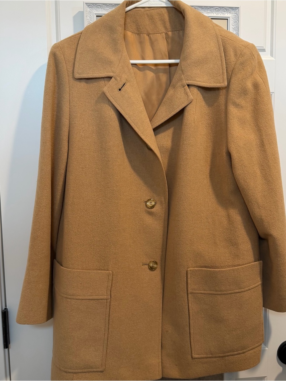 Classic Camel Pea Coat - Women's 100% camel hair Jacket